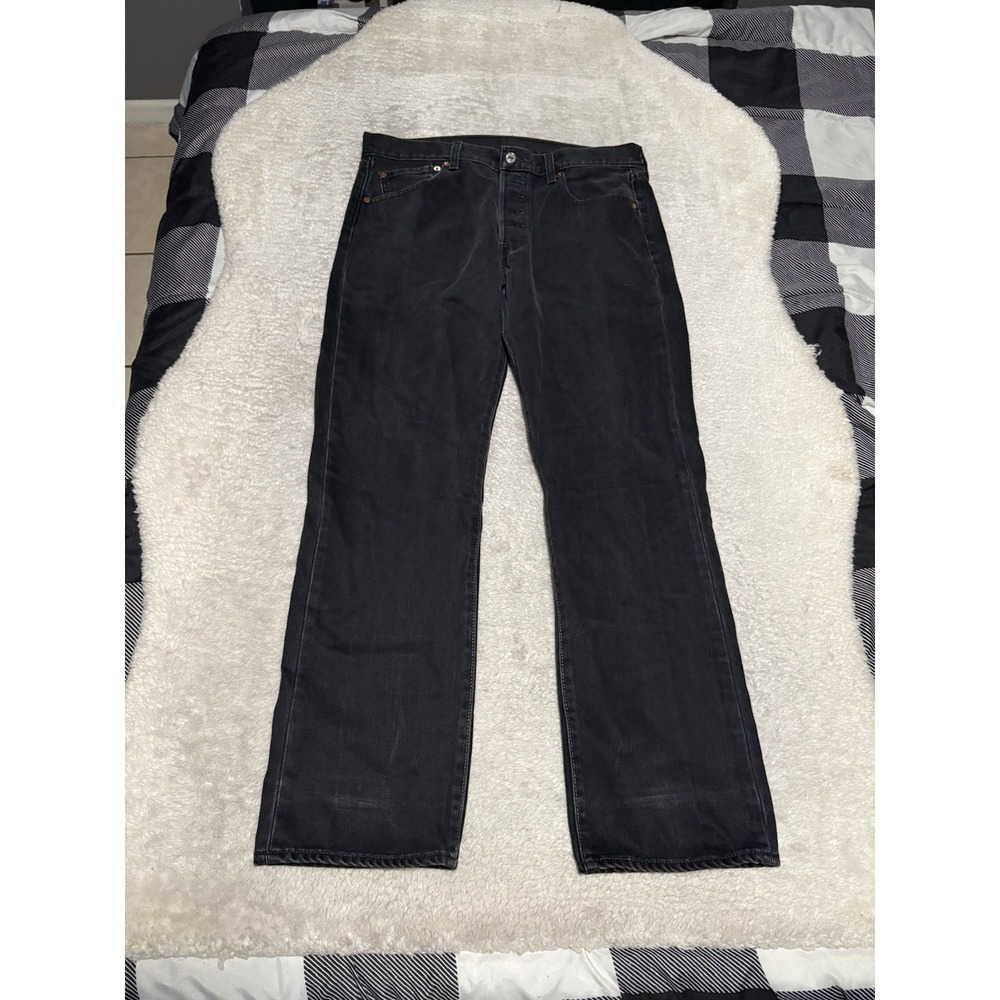Levi's 501 Men's Straight Black Denim Jeans Size 34x30 Pants Button Fly